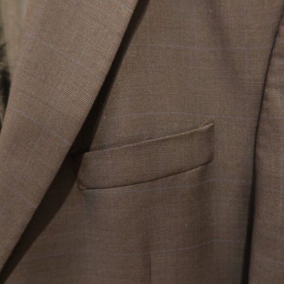 RALPH LAUREN mens wool cashmere blazer plaid dark navy 44R 2 button sports jackt - Picture 3 of 16